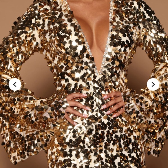 Gold Sequin Evening Gown - Picture 2 of 2